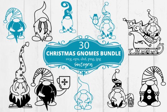 30 Christmas Gnomes Bundle for Crafts