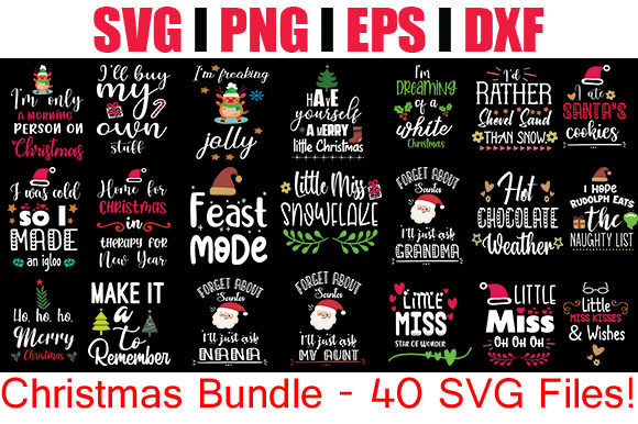 40 Christmas and New Year SVG Designs for Crafts