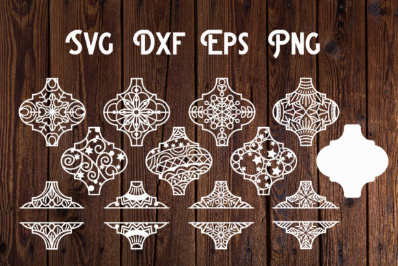 Arabesque Christmas Ornament SVG for Print Templates