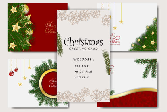 Beautiful Christmas Card Bundle for Print Templates
