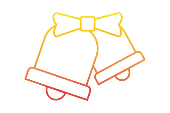 Bell Outline Christmas Icon Gradient for Icons