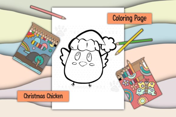 Christmas Chicken Coloring Pages Amp for Digital Sellers