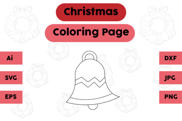 Christmas Coloring Page - Bell 01 for Branding and Marketing