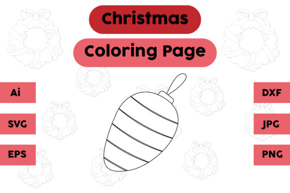 Christmas Coloring Page - Decoration 06 for Branding and Design