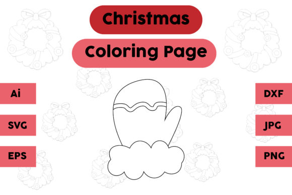Christmas Coloring Page - Gloves 02 for Crafting & Cricut Projects