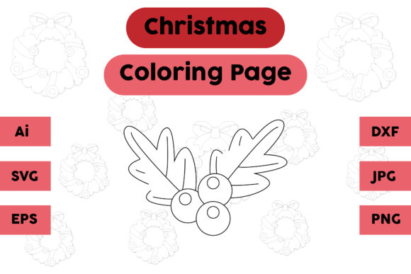 Christmas Coloring Page - Plum 01 for Branding and Packaging