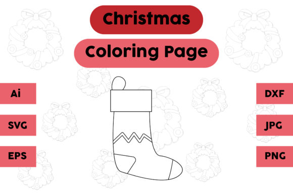 Christmas Coloring Page - Socks 04 for Branding and Design Projects