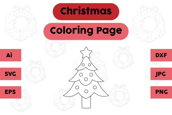Christmas Coloring Page - Tree 01 for Bloggers and Publishers