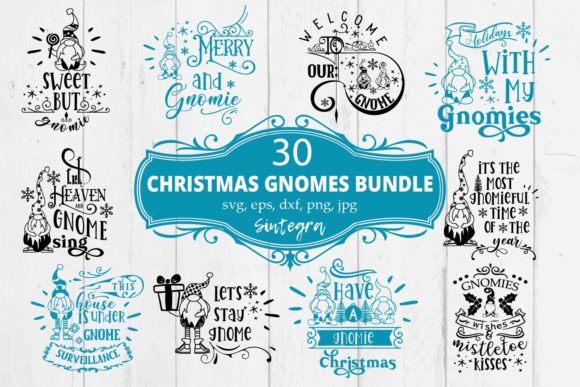 Christmas Gnome Quotes Svg Bundle for Crafts