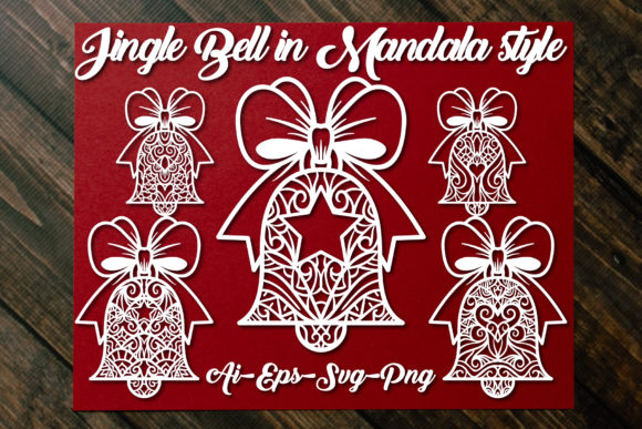 Christmas Jingle Bell Mandala Style for Crafts