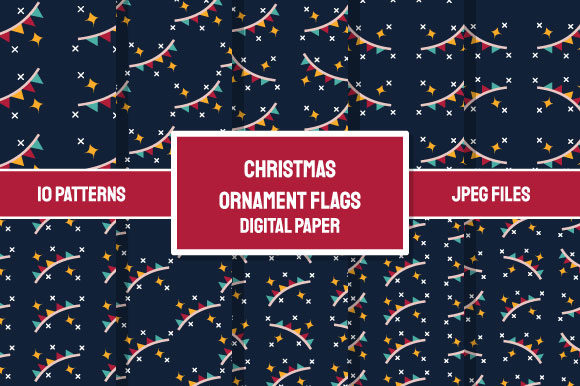 Christmas Ornament Flag Bundle for Website and Editorial Design