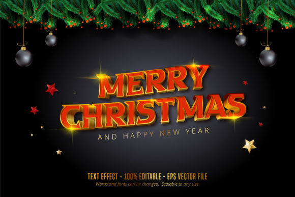 Christmas Style Editable Text Effect for Layer Styles