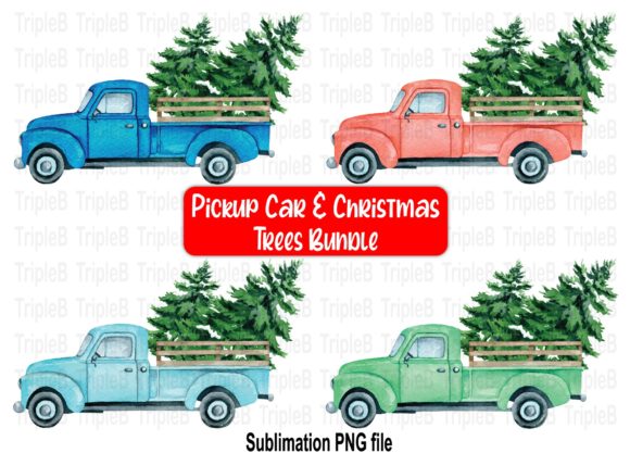 Christmas Tree Pickup Car Bundle Designs for Crafts