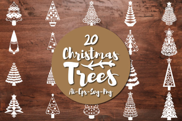 Christmas Trees Silhouette for Crafts and Local Branding