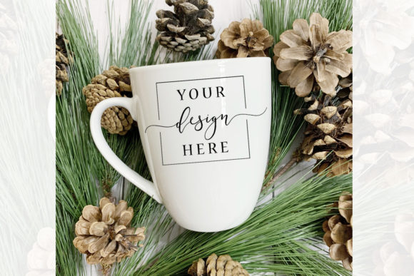 Christmas Winter Mug Mockup Rustic Review