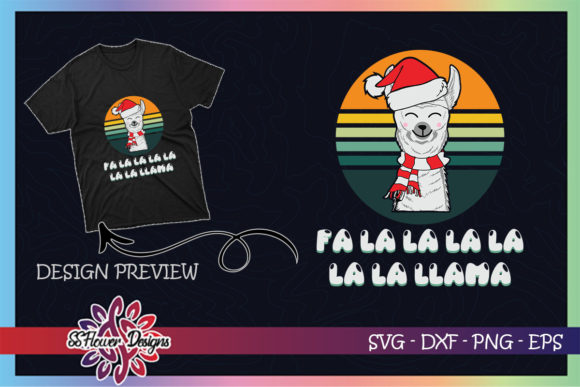 Fa La La Llama Christmas Funny Graphic for T-Shirt Designs