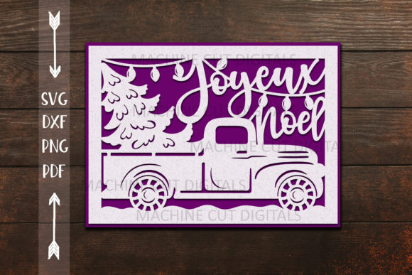 Joyeux Noel Card Papercut for Christmas Design