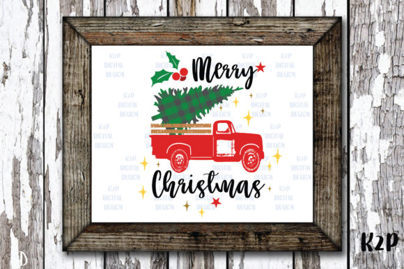 Merry Christmas Farm Fresh Truck Graphic Design Asset