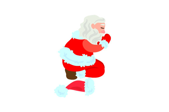 Santa Praying Christmas Graphic Design Asset
