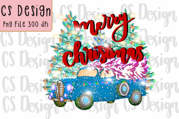 Sublimation Christmas Car Tree Design for Crafts